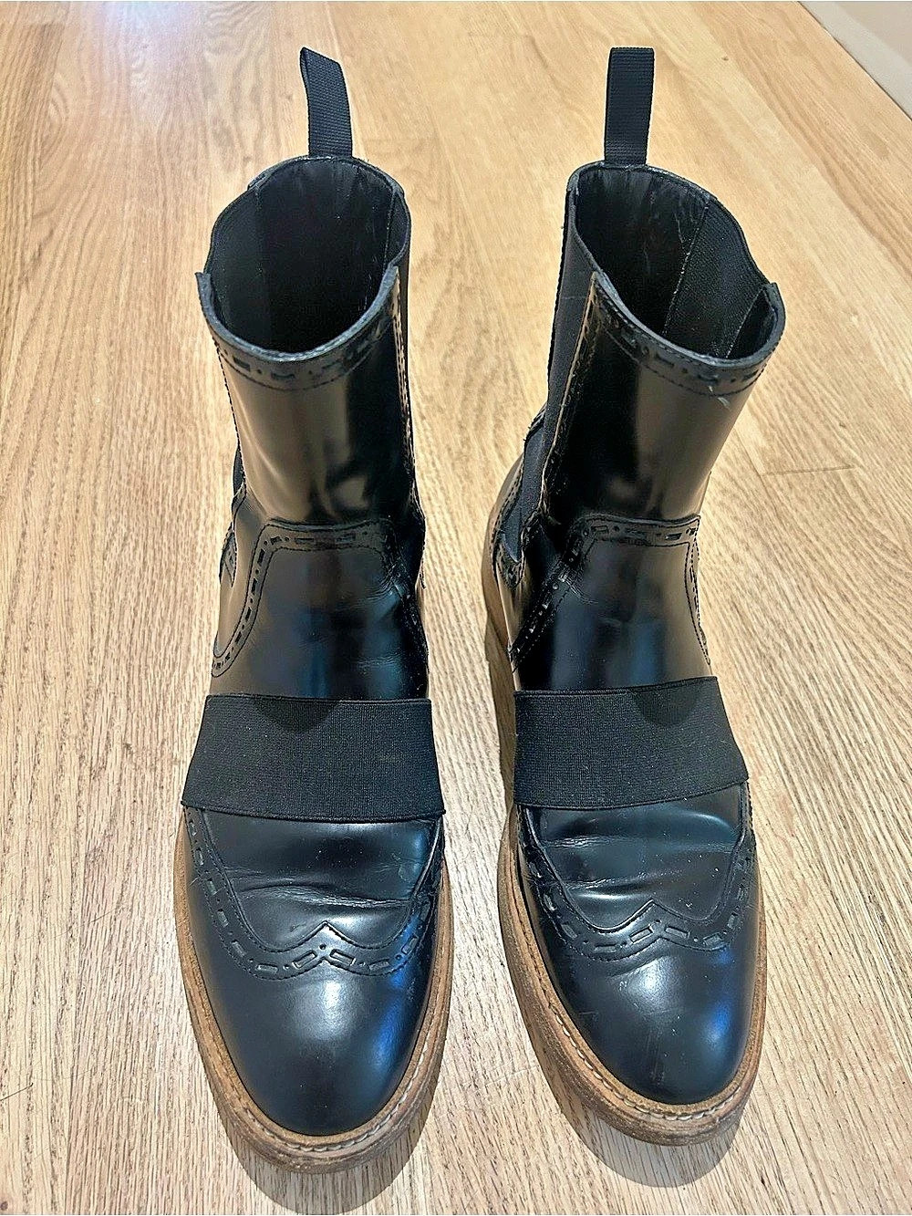 Balenciaga Black Leather Ankle Boots